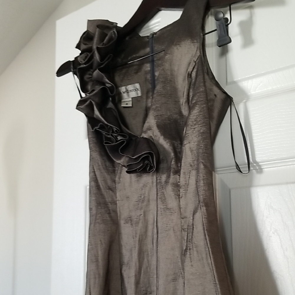 Jessica McClintock Bronze One Shoulder Dress